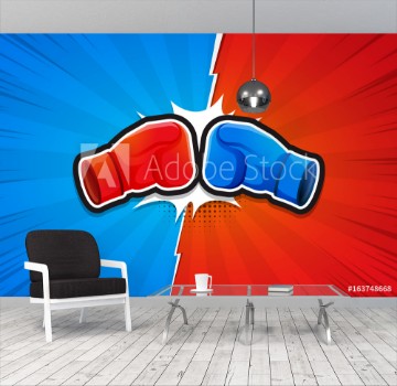 Picture of Fighting Background Boxing Gloves Versus Vector illustration